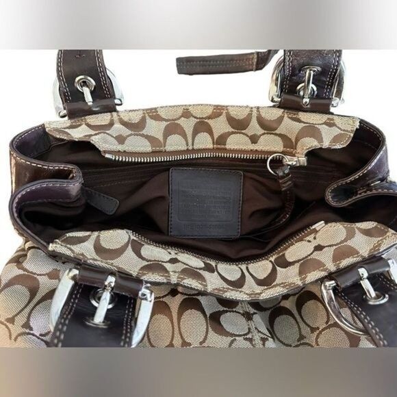 Coach Signature vintage Canvas Soho Shoulder Bag f15047 - Picture 11 of 13